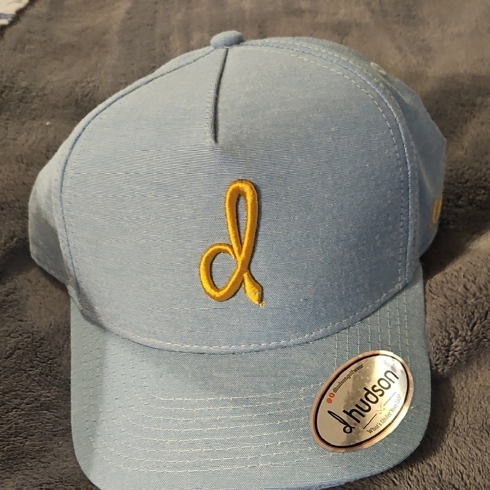 NWT Hudson Jeans Light Blue Cap with Yellow Embroidery